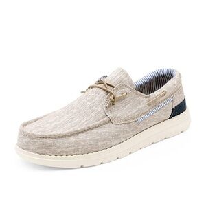 Bruno Marc Tan Beige Minimalist Men's Slip On Canvas Loafers Boat Shoes NWOT